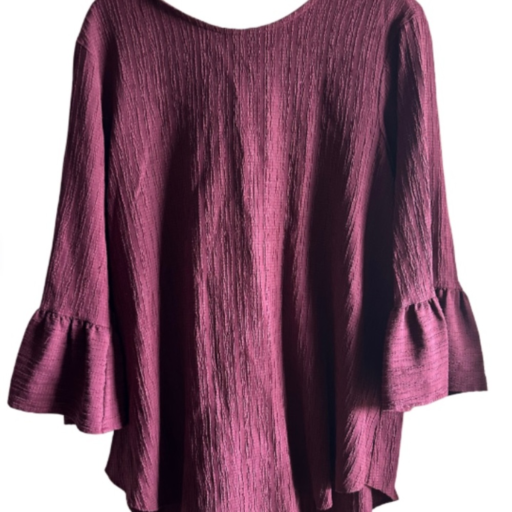 Ces Femme Plum Textured Blouse